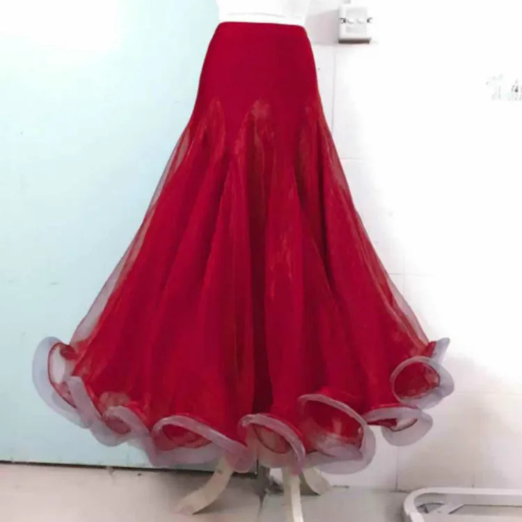 2020 new modern dance waltz big swing skirt dance performance competition skirt customized social dance practice clothes