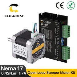 Cloudray Nema 17 Stepper Motor Driver Kit Open Loop 0.42N.m 1.7A Driver 0.3A-2.2A 18-40VDC for 3D Printer CNC XYZ
