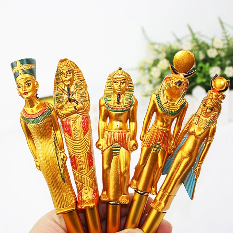 Egyptian Pharaoh Blue Ink Ballpoint Pen Stamping Mummy Writing School Student Office Stationery pharaoh Ballpoint pen