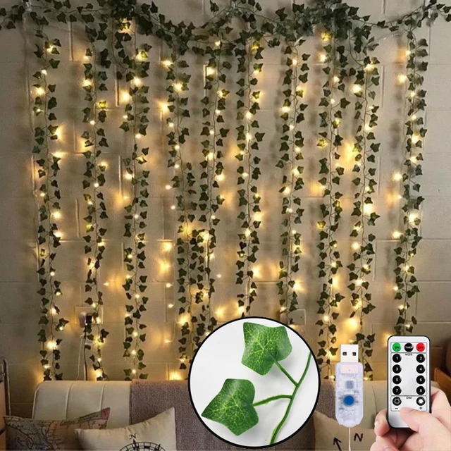 12 sztuk sztuczne rośliny dekoracje balkonowe Liana Led liść Garland Silk Rattan liść winorośli wystrój pokoju domu salon zewnętrzny taras