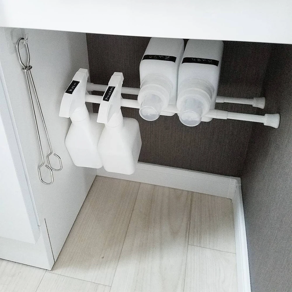 40-70Cm Multifunctional Spring Loaded Extendable Rod Adjustable Curtain Telescopic Pole Household Hanging Rods Bathroom Product