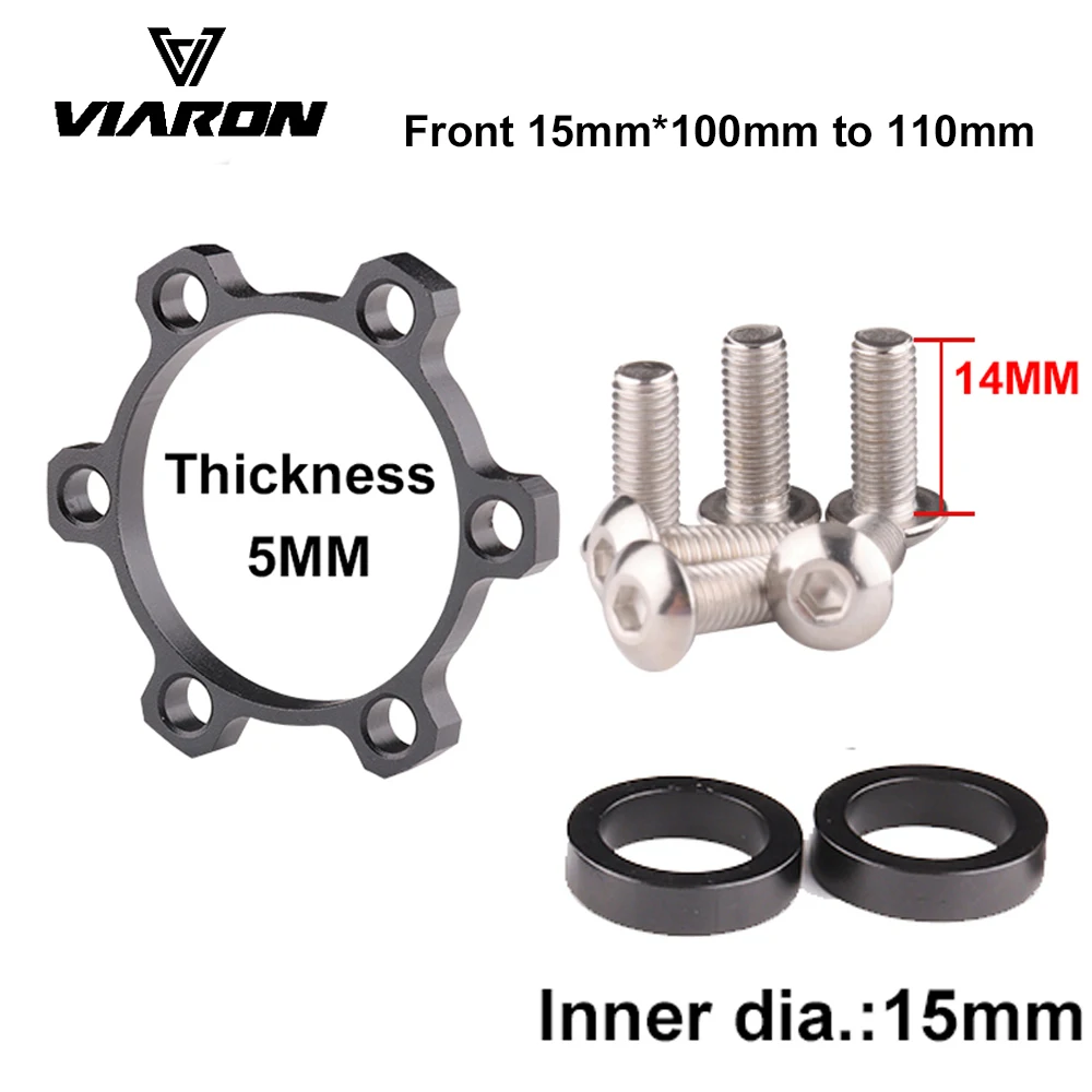 VIARON Bike Hub Adapter Front Change 15*100 To110mm /12*142To148mm Spacer Washer 6 Bolt Standard Thru Axle Conversion Kit