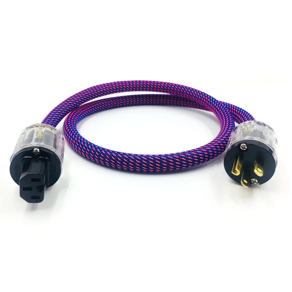 Hifi Silver Plated Power cord cable ,US power plug Power Cable Cord, CD DVDAmplifer Supply Wire