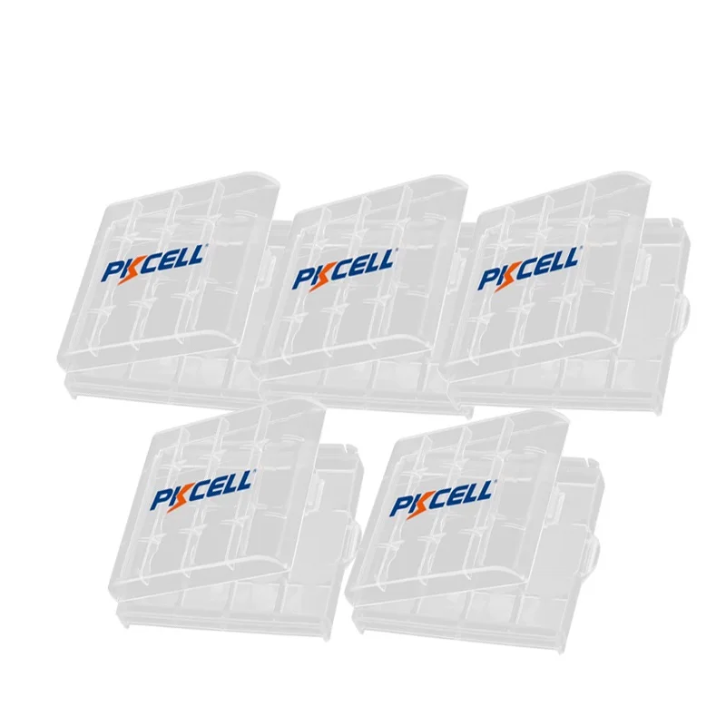 5Pcsถ่านAA AAAแบตเตอรี่กล่องพลาสติกกล่องเก็บสีขาวกรณีผู้ถือกล่องเก็บแบตเตอรี่