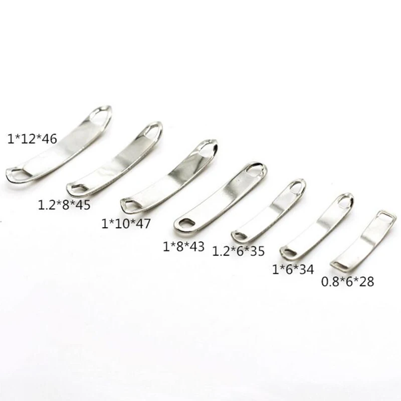 10pcs Stainless Steel Charms Connectors Clasp For Jewelry Making Blank Bar Hand Stamping Tags Engraved DIY Bracelet Necklace