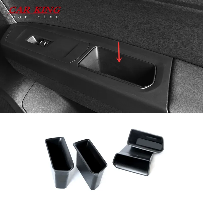 

4PCS/set Car Inner Side Front Door Handle Storage Box Tray Holder for Volkswagen VW Atlas Teramont 2017 - 2020 Car Accessories