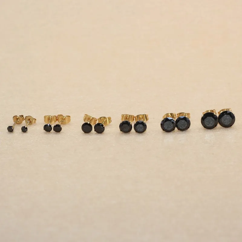 20 Farben, 3 mm, AAA-Qualität, runde, farbenfrohe Zirkonia-Ohrstecker, Edelstahlnadel, hypoallergener Schmuck. – Detail 22