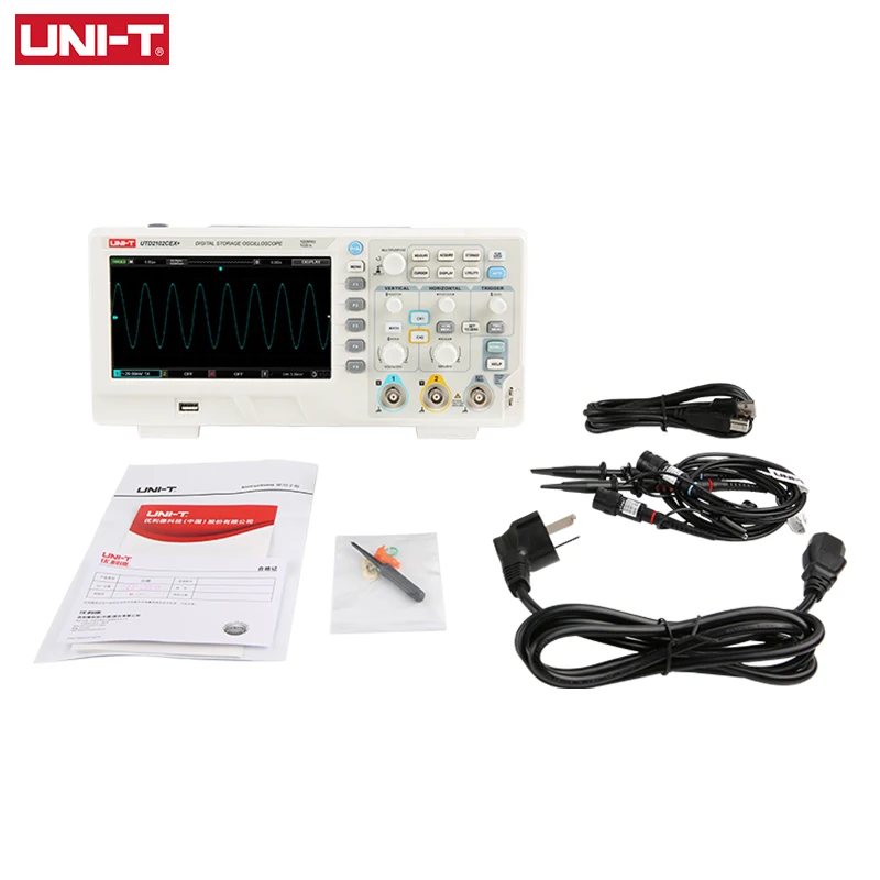 UNI-T Digital Storage Oscilloscope UTD2102CEX UTD2102CEX+ 2 Channels 100mHz Portable USB Oscilloscope 1GSa/S Sampling Rate