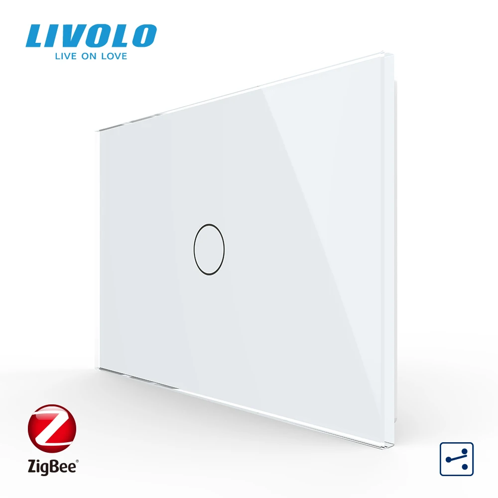 

Умный выключатель Livolo Zigbee, выключатель стандарта США, 1 клавиша, 2 способа работы, с приложением Google Home и Alexa