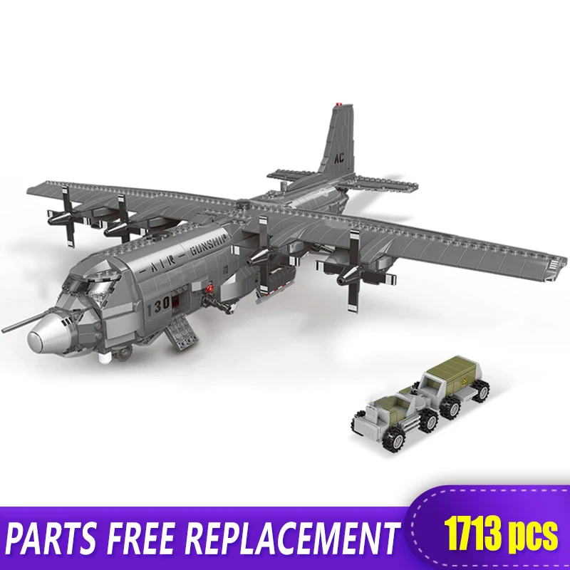 

XINGBAO 06023 WW2 Military Army Series The AC130 Aerial Gunboat Set Building Blocks Bricks Assembly Airplane Model Juguetes