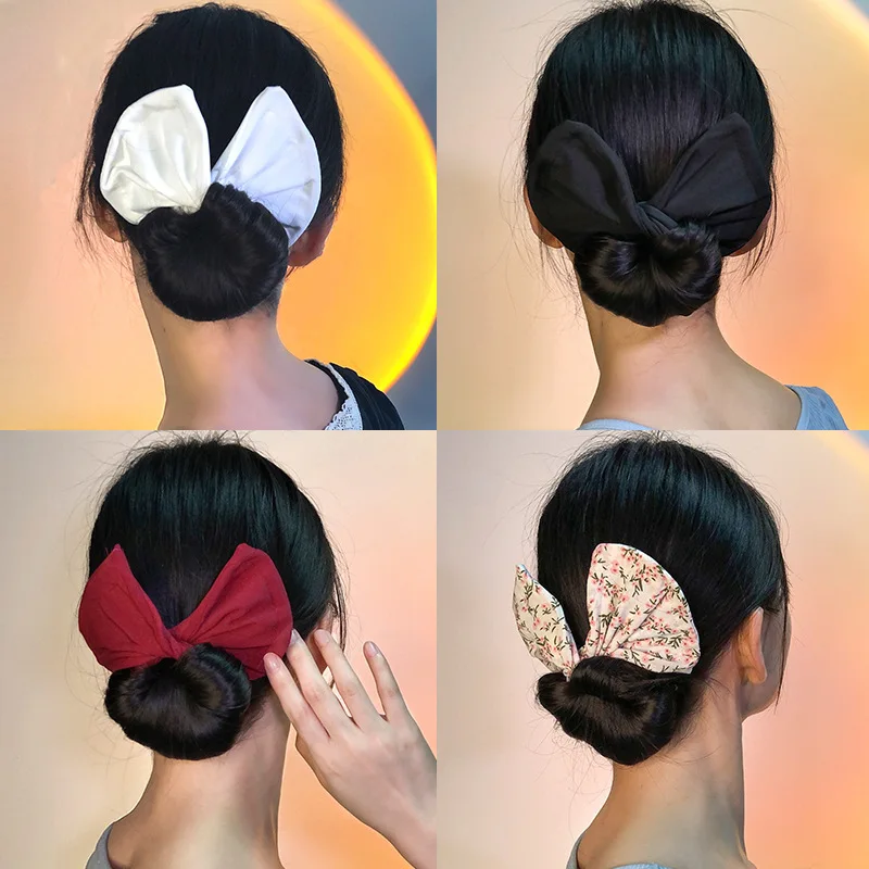 Magic Twist Clip Ball Head Retro Printing Lazy Hair Tie Hair Artifact Bow Headdress New Hair Accessories