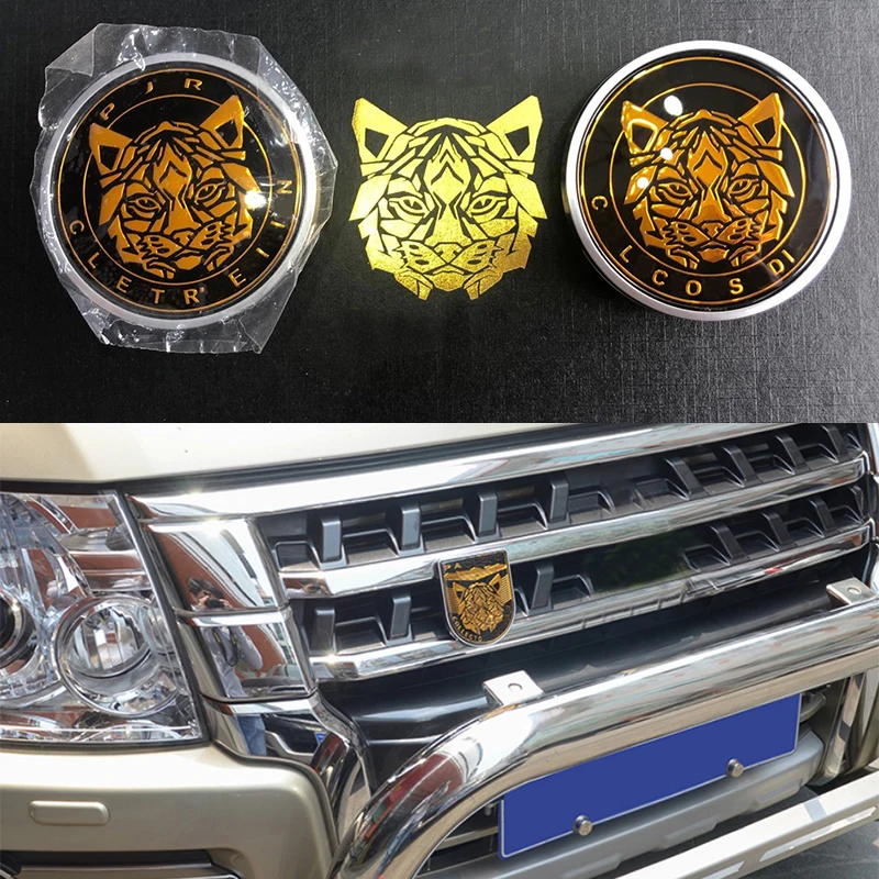 Fit for Mitsubishi Pajero V73V93V97V87 logo grille standard shield gold standard car standard modification