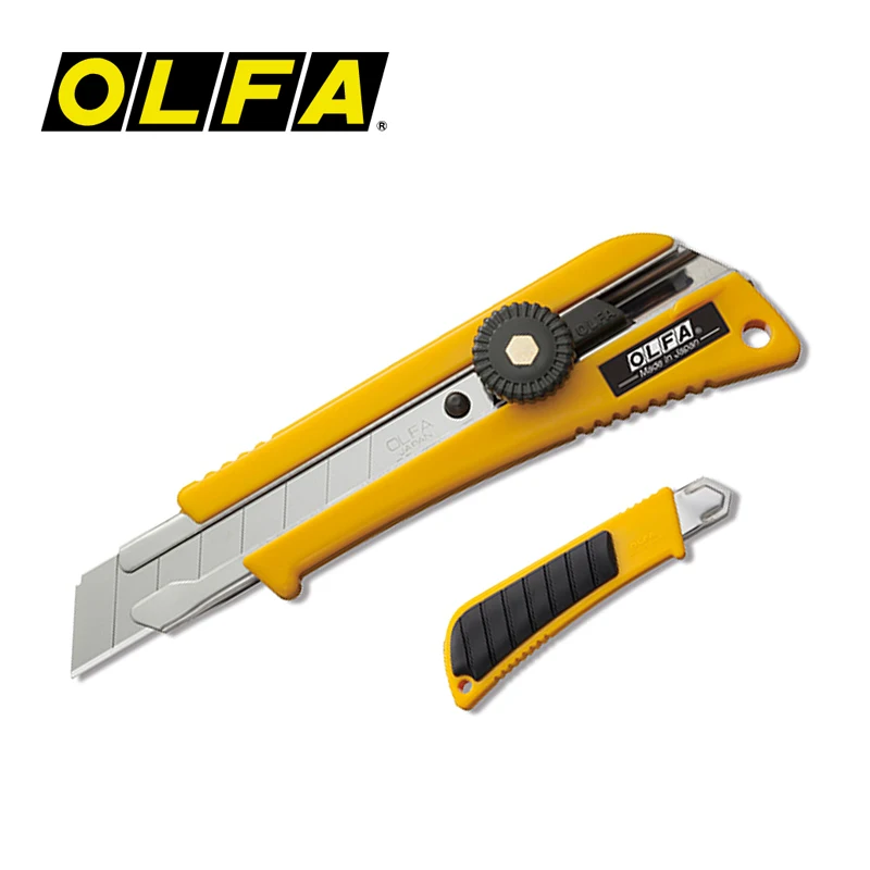 Made in Japan OLFA L-2 heavy duty rubber insert utility knife rubber grip 18mm non-slip