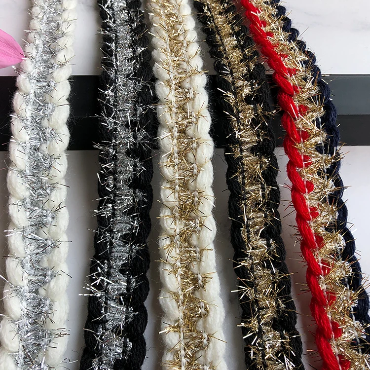 5yard Small fragrant wind ribbon gold silk lace handmade diy clothing accessories edging hair accessories materials