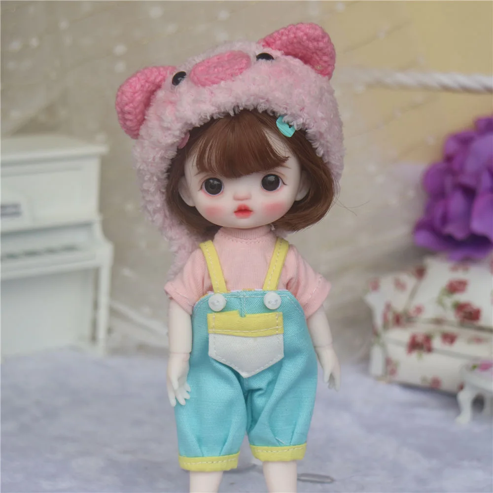 16CM Super Cute Fashion Suit Princess Doll OB11 Joints Body Figure Dolls 1/8 Scale Handmade Makeup BJD Toy Gift For Girls C1608