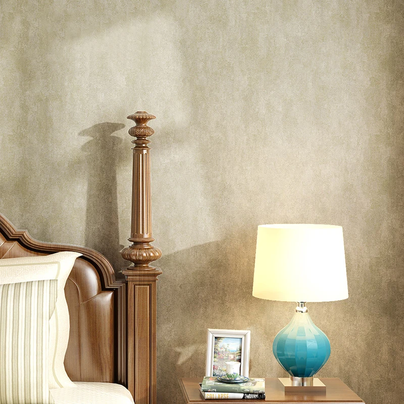 Vintage Non-woven Plain Solid Color Wallpaper Luxury Bedroom Living Room Sofa TV Background Home Decor Wallpaper For Walls Roll