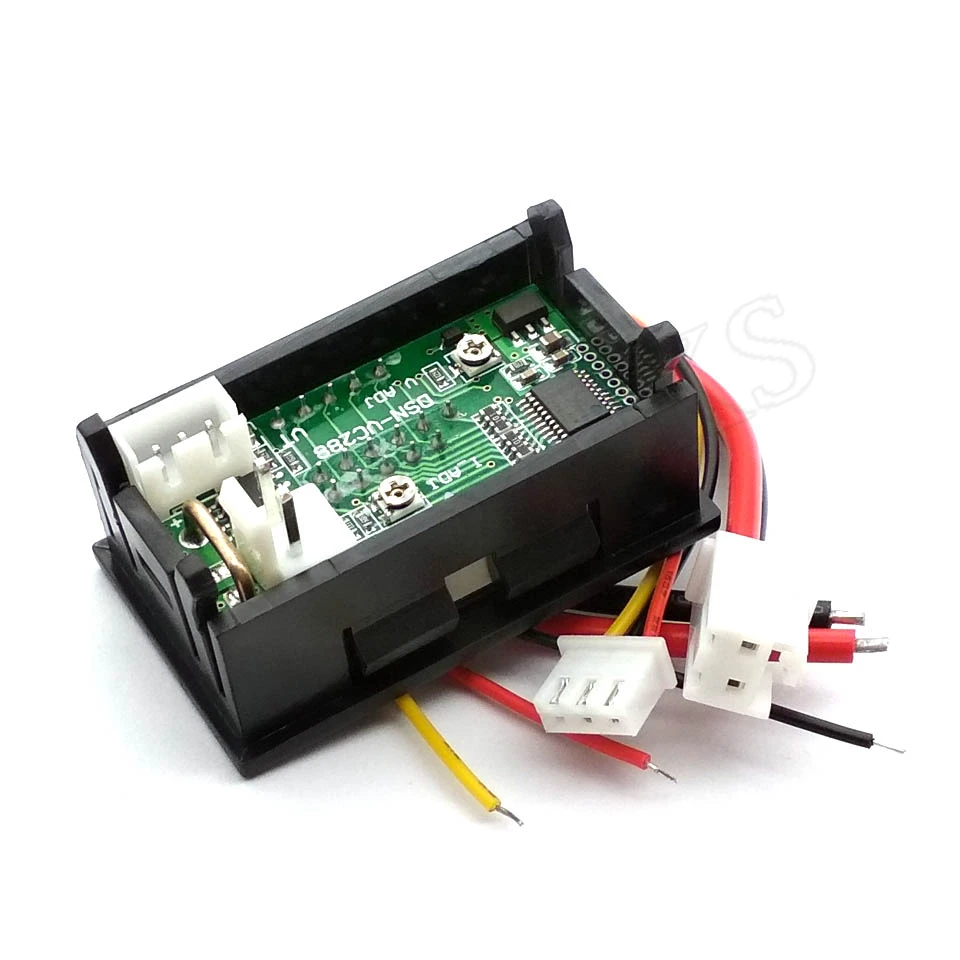 DC 0-100V 10A มิเตอร์โวลต์มิเตอร์แบบดิจิตอลจอแสดงผลแบบ Dual เครื่องตรวจจับแรงดันไฟฟ้า Current Meter Panel Amp Volt Gauge 0.28 "LED สีแดงสีฟ้า