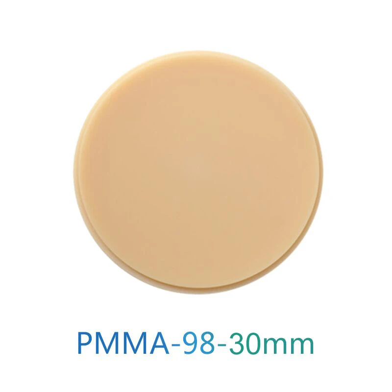 98x30mm Bleach PMMA CAD/CAM Blank Acrylic Discs Denture Prosthetics A1/A2/A3/A3.5/A4/B1/B2/B3/B4 PMMA Disc High Quality