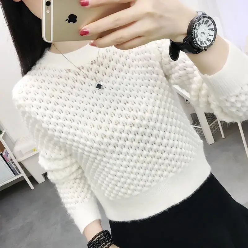 Woman Sweaters Short Sweater Women\'s Loose 2024 Knitwear for Autumn Winter Top Femme Chandails Pull Hiver