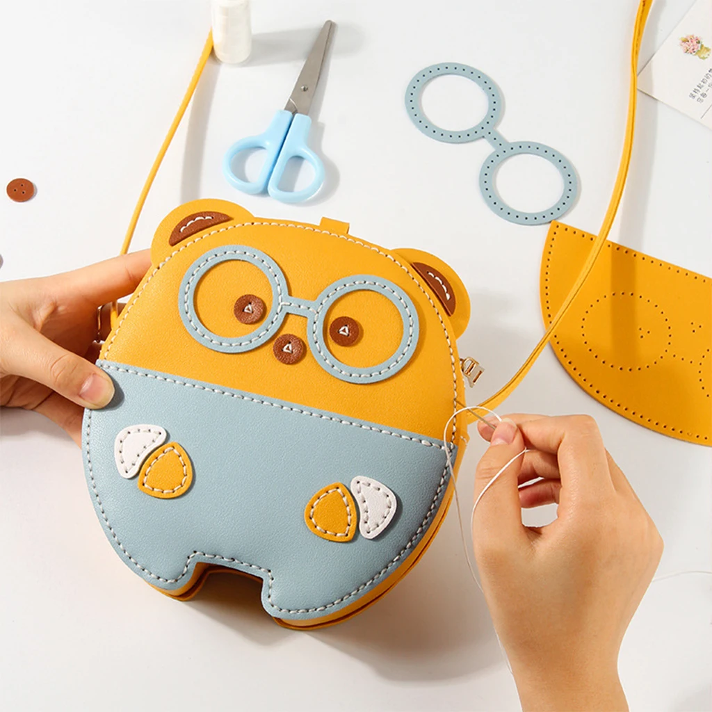 Bolso hecho a mano de cuero para niña, bolsa de Material, que incluye todos los accesorios del bolso, crea un bolso único