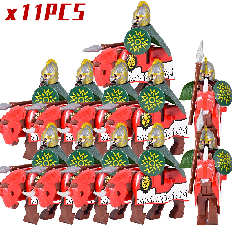 Classic War Horse Crusader Rome Commander Spartan Medieval Knights Group Figures building blocks bricks Castle toys For Boys