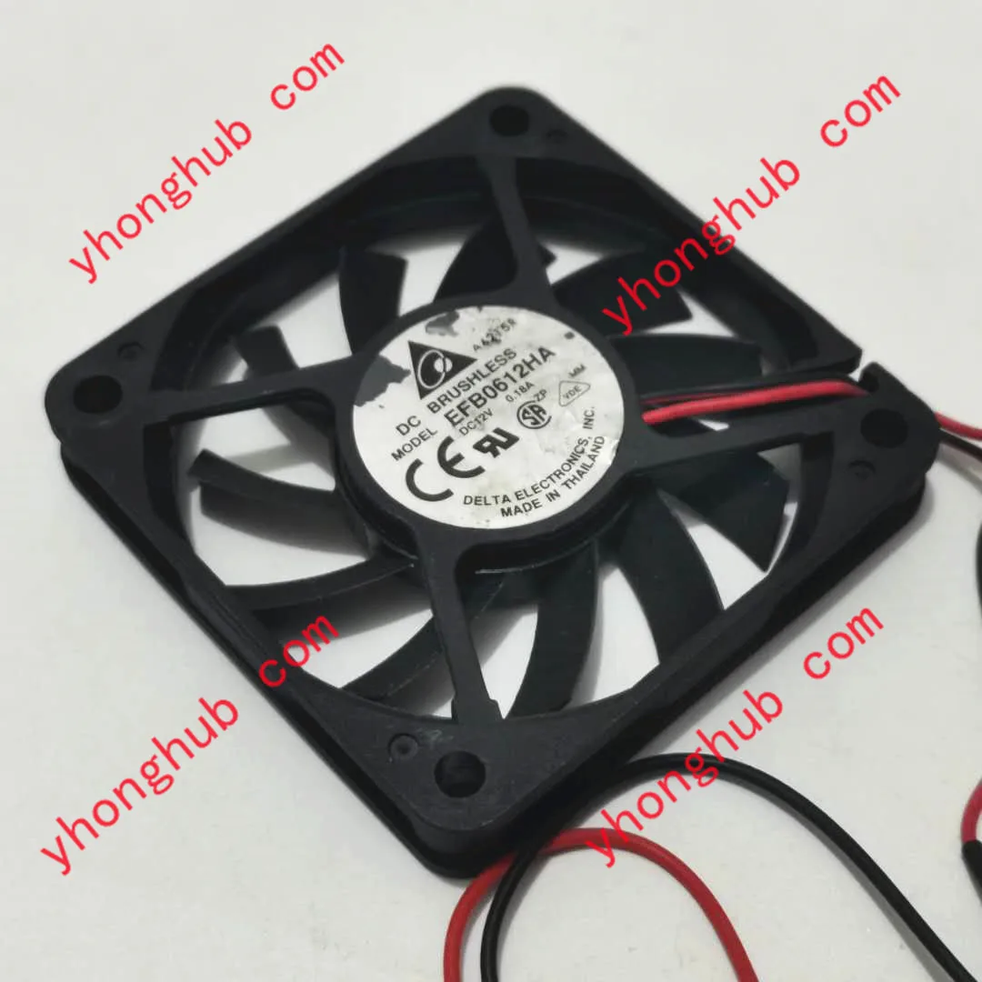 

Delta Electronics EFB0612HA DC 12V 0.18A 60x60x10mm Server Cooling Fan