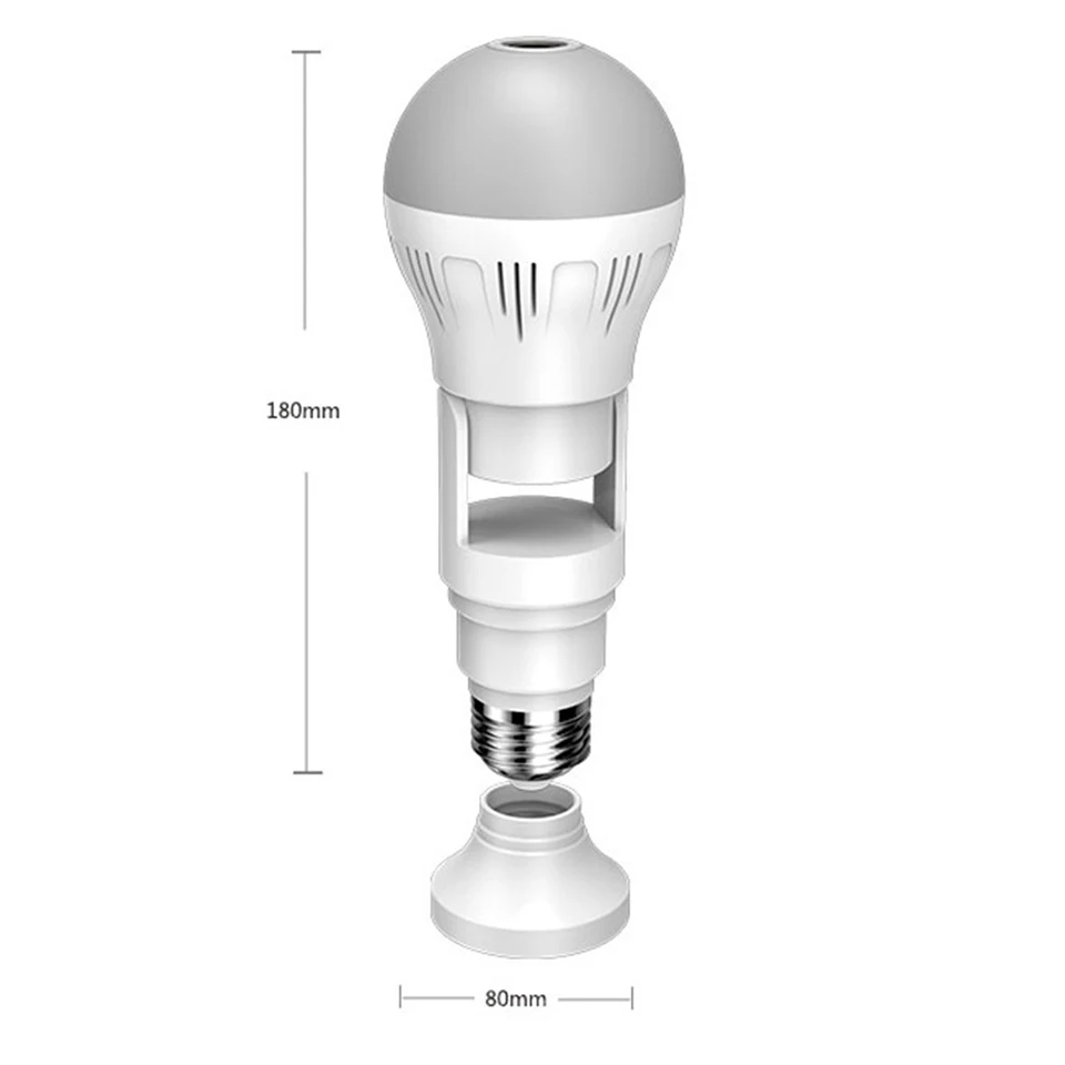 Taida 1080P HD 360° Panoramic Wireless Ip Lamp Security Camera Fisheye Night Vision LED Bulb CCTV Surveillance Camera