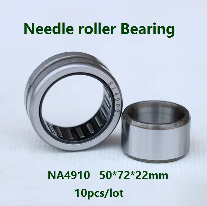 

10pcs/lot NA4910 50*72*22mm Heavy duty Needle roller Bearing Inner ring needle roller bearings 50×72×22mm