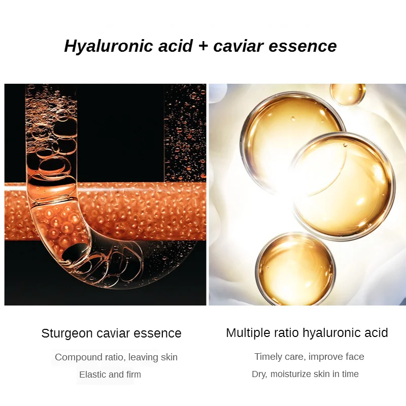 Pure Caviar Hyaluronic Acid Snail Face Serum Facial Moisturiser Nourishing Essence Skin Care Products Plant Anti Aging Firming