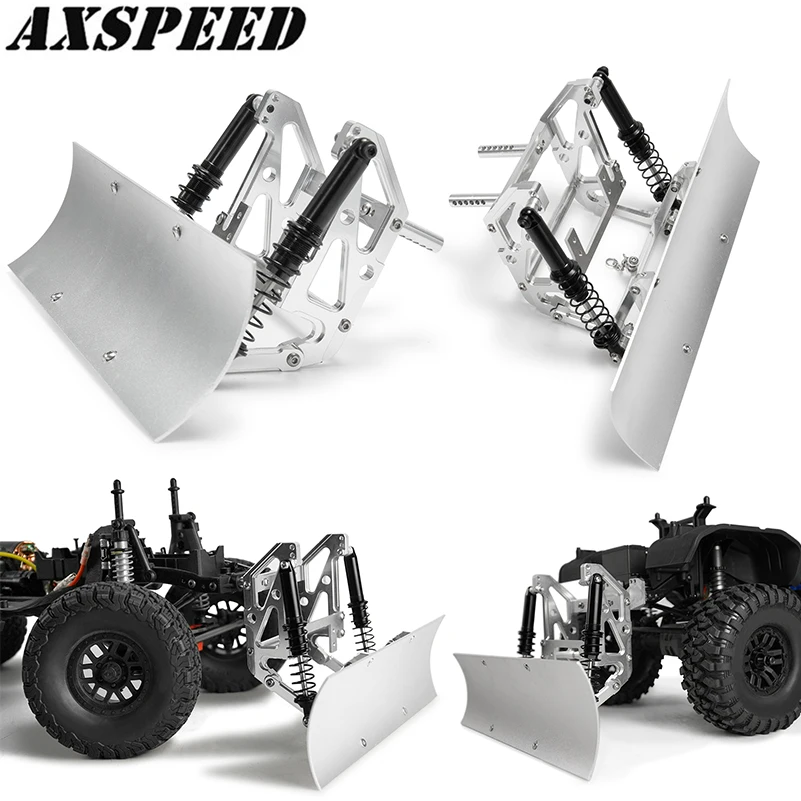 AXSPEED metalowe pług śnieżny śnieg piasek narzędzia do łopaty dla 1/10 zdalnie sterowany samochód gąsienicowy TRX4 TRX6 osiowy SCX10 II 90046 90047