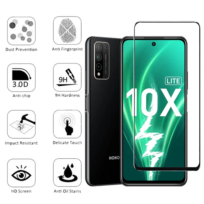 Camera Protective Film+Glass For Honor 10X Lite Screen Protectors 9D Tempered Glass Honor10 X 20 Pro Light Honor10X Lite Glass