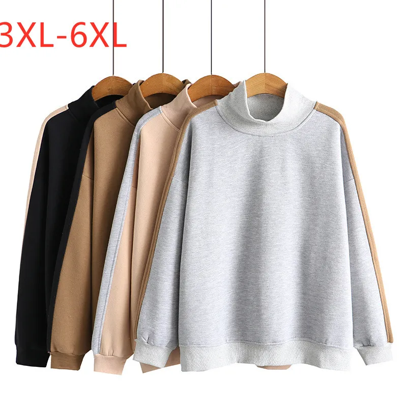

Large women's winter clothes new slim loose casual round neck Plus Size sweater