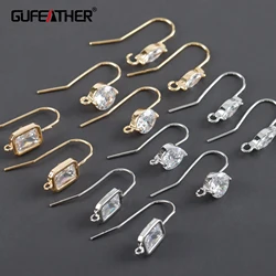 GUFEATHER M1058,jewelry accessories,pass REACH,nickel free,18k gold rhodium plated,copper,zircons,hooks,jewelry making,10pcs/lot