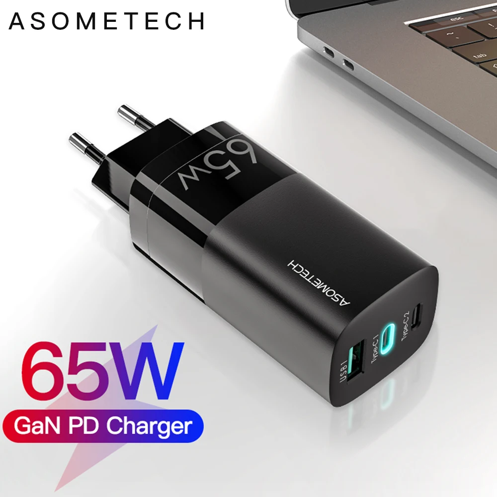 65W USB C GAN Charger Quick Charge 4.0 3.0 QC4.0 QC PD3.0 USB-C Type C Fast USB Charger For Macbook Pro iPhone 12 Samsung Laptop