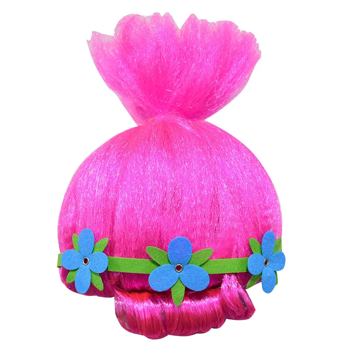 Kids Trolls Halloween Costume Bodysuit Cartoon Jumpsuit Girls Wedding Evening Party Trolls Costumes Children Clothing Cloak Wig