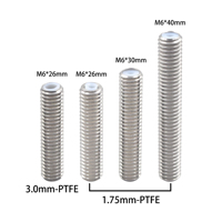 5pcs Stainless Steel Heat break Throat M6 26/30/40mm Makerbot MK8 1.75/3.00mm Filament With PTFE Tube 3D Printers Parts