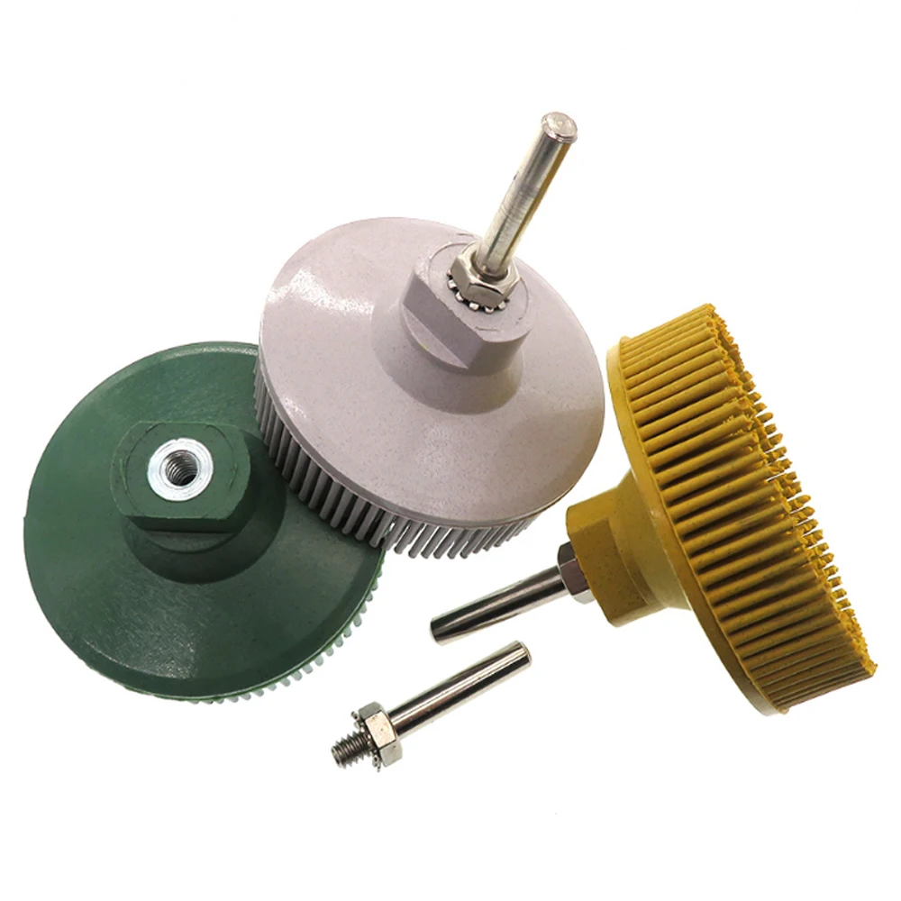 2นิ้ว1/4 "6.35มม.ขัดล้อกรวด50 80 120 Radial Bristle Disc Emery ยางขัดแปรง