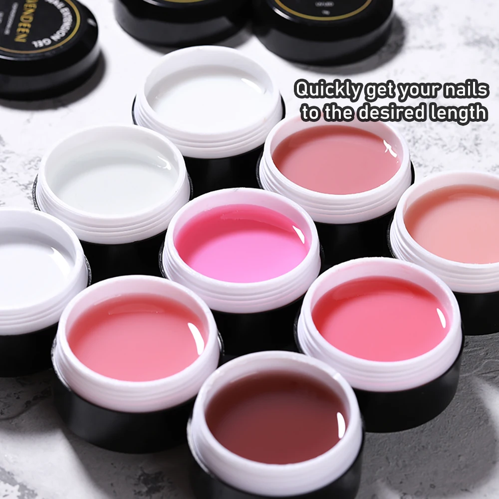 Vendeeni Gel da costruzione rapido a 9 colori per estensione delle unghie acrilico rosa bianco trasparente UV Builder Gel forme di estensione per Nail Art suggerimenti 15g