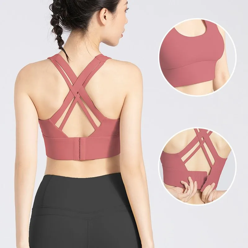 Women Fitness Vest Summer Nylon High-Strength Shock-Absorbing Top Beautiful Back Breathable Sports Underwear Running Yoga Bra