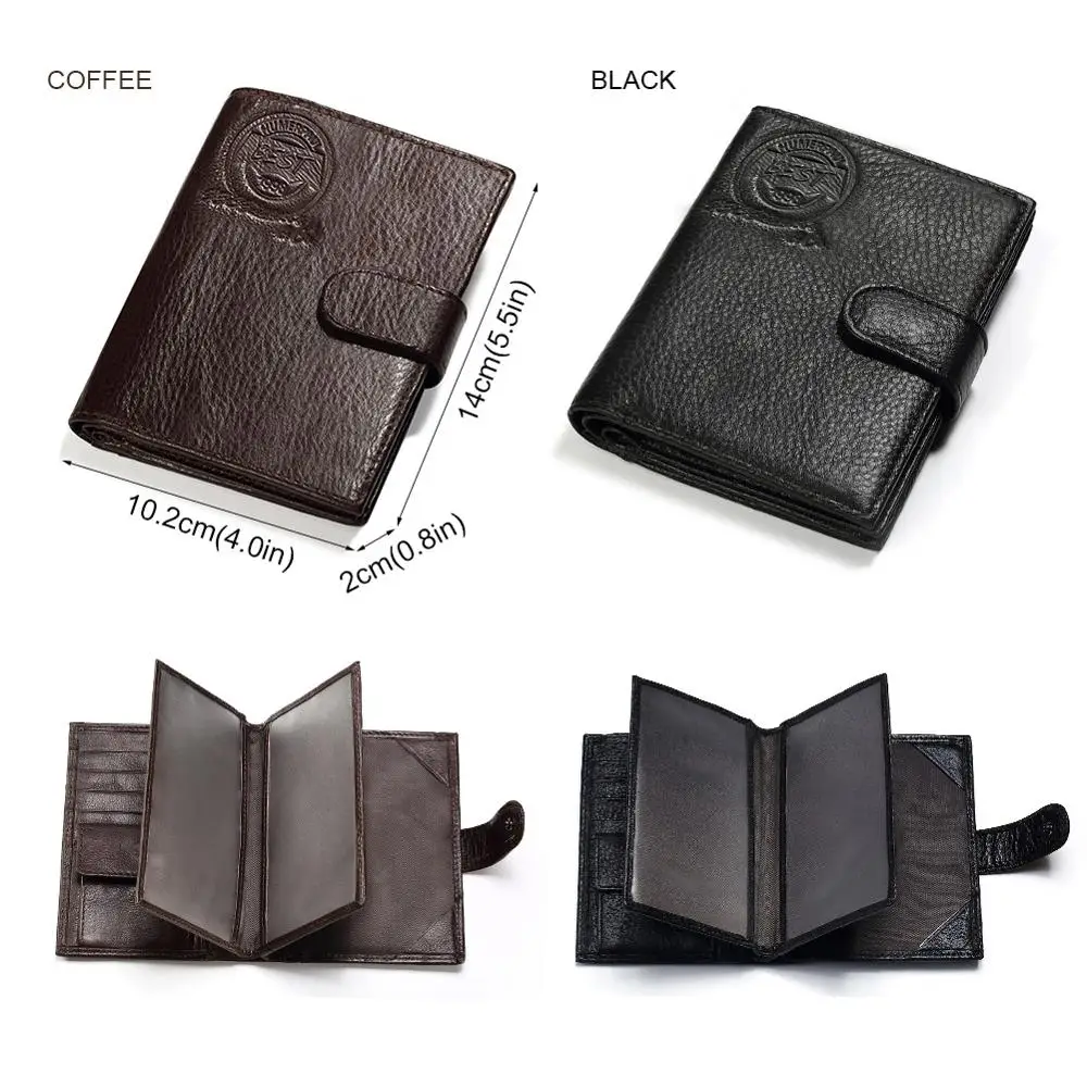 KAVIS – portefeuille porte-passeport en cuir véritable pour homme, porte-monnaie magique