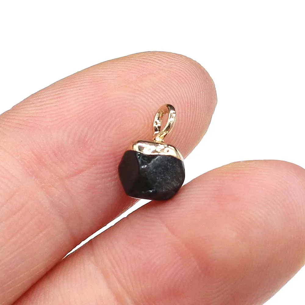 Natural Stone Pendant Faceted Bean shape Crystal Exquisite Charm for Jewelry Making DIY Necklace Earrings Accessories 6x6mm