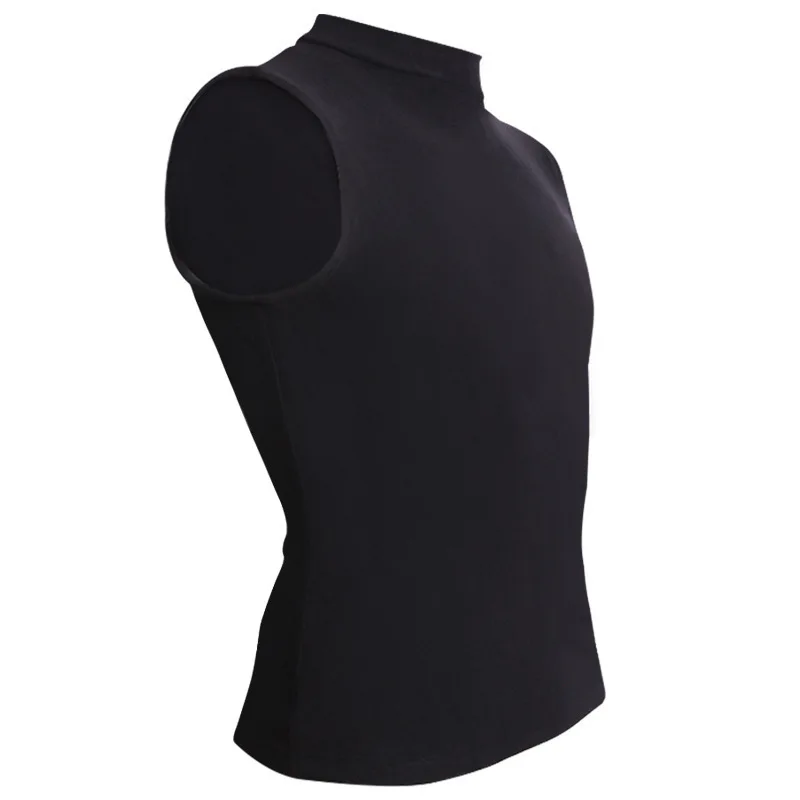 Men Sleeveless Vest High Elastic Versatile Sport T Shirt Bottom Shirt Turtleneck Tight Sexy Slim Male Tanks Tops Night Club