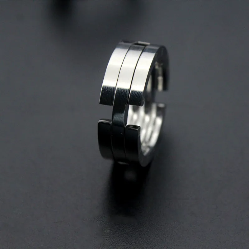 316L Silver color Stainless Steel Deformable Ring Women Men Wedding Jewlery Couple Rings Forever Lovers Gift