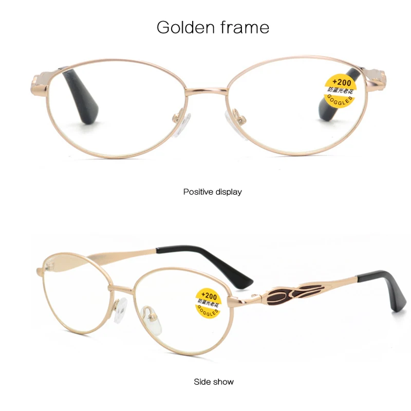 seemfly Metal Reading Glasses Women Anti Blue Light Computer Reading Eyeglasses For Men Reader Protection Eyewear +1.0 +1.5 +2.0 image 4
