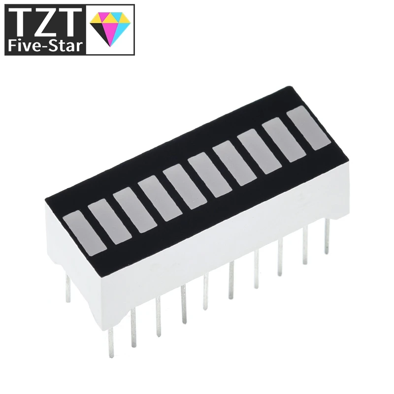 TZT 1/3/5 Stück 10-Gitter-Digital-Segment-LED-Lichtleiste, superhell, 2 rote + 3 gelbe + 4 grüne + 1 blaue Lichter, flache Röhre B10BRYGB – Detail 5