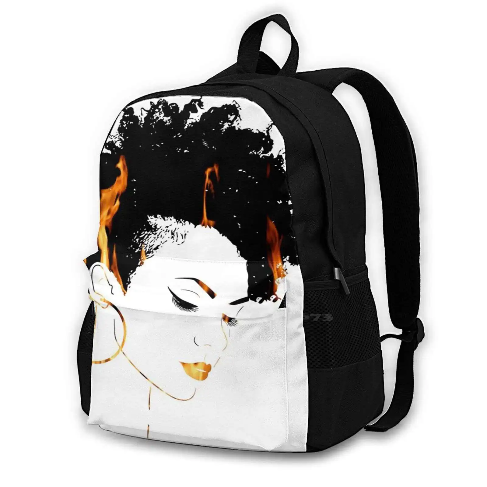 

Fiery Spirit Within Backpack For Student School Laptop Travel Bag Faith Black And White