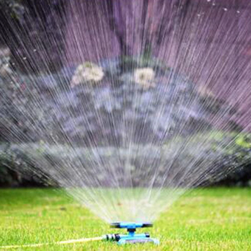 Hot Adjustable Trigeminal Nozzle Lawn Garden Irrigation Sprinkler 360 Degree Automatic Rotating Sprinkler Watering Plants Flower