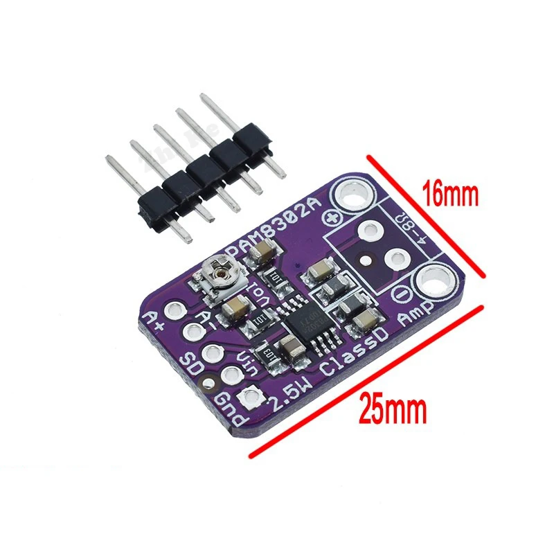 CJMCU8302 PAM8302A 2.5W Single Channel Mono Class D Amp Audio Stereo Amplifier Module Development Board with Pin