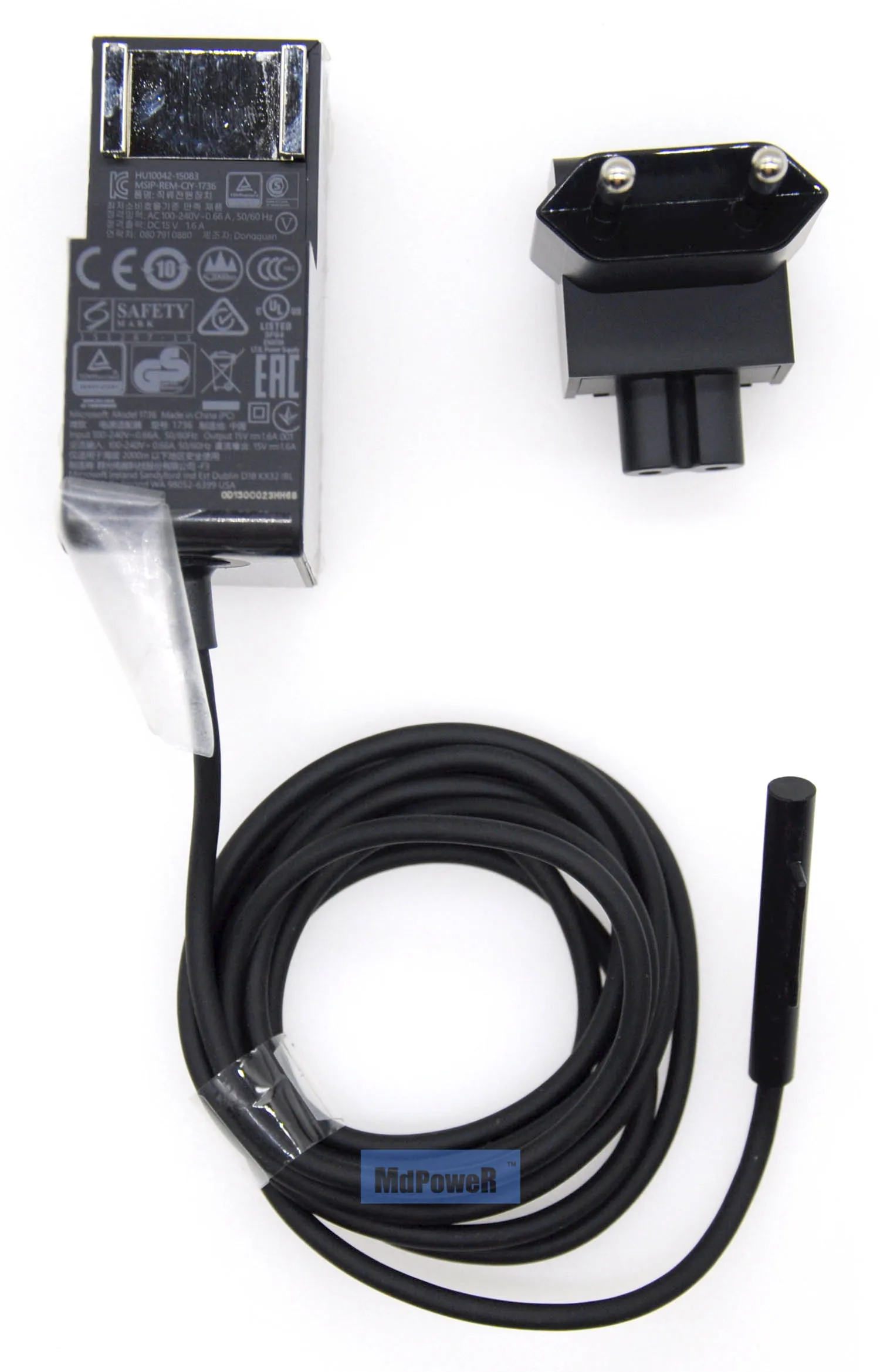 Imagem -04 - Carregador para Microsoft Surface go Pro4 m3 Portátil 1824 1736 Fonte de Alimentação Adaptador ca 15v 1.6a 24w