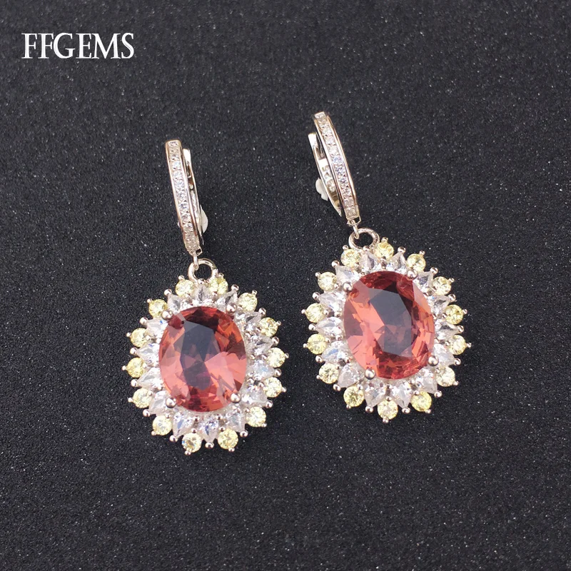 

FFGems Zultanite Earrings Real 925 Silver Sterling Diaspore Stone Color Change Gold Plated Fine Jewelry For Women Party Gift